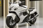 Suzuki Hayabusa Blanca: Moto Deportiva de Alta Velocidad con Diseño Aerodinámico y Potencia Legendaria
